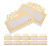FELTECHELECTR Cartes de Siège de Fête en Papier Doré, Lot de 20, Format Tente, Utilisation Pratique, Adaptées aux Mariages et Réceptions, Style Simple et Élégant