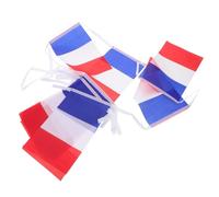 FELTECHELECTR Guirlande de 25 de Français Drapeaux Double Polyester en Mini Couture, Longueur Ajustable, Décoration Lot Set Murale Bureau pour Usage Intérieur et Extérieur