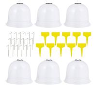 FELTECHELECTR Kit de Dôme pour Plantes 6 Pièces en PVC avec Protection UV Couleur Aléatoire | Étiquettes de Plante 10 Pièces, Clous de Fixation 18 Pièces, Usage Jardinage, pour Végétaux Transplantés Couleur Aléatoire