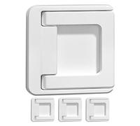 FELTECHELECTR Serrure de Sécurité Lot de 4 Pièces Garçon et Filles en ABS Blanc Dispositif de Blocage Facile à Installer sans Perçage pour Portes Coulissantes et Fenêtres Patio