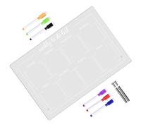 FELTECHELECTR Tableau Mémo Acrylique Effaçable pour Écrire Notes et Planning Hebdomadaire, Panneau Transparent pour Bureau 1 Set Multifonction pour Organisation Quotidienne