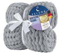 Feluna® Plaid à Grosses Mailles Douillet - Couverture Tricotée Chenille Canapé