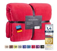 Feluna® Plaid XXL 220x200 cm - Couverture Microfibre Toucher Cachemire | Polaire corail 220 g/m² - ne peluche pas - 9 couleurs tendance - sans AZO - conçue en Allemagne