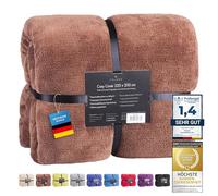 Feluna® Plaid XXL 220x200 cm - Toucher Cachemire, ne Peluche Pas | Couverture microfibre 220 g/m² - douce, chaude et lavable en machine - disponible en plusieurs couleurs