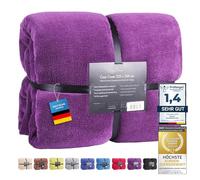 Feluna® Plaid XXL Microfibre 220x200 cm - Toucher Cachemire, sans Peluche | Jeté de lit doux et géant - polaire corail 220 g/m² - disponible en plusieurs coloris tendance