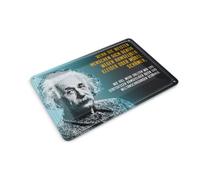 Femer Carte postale en tôle avec citation - 10 x 14 cm - Bleu Einstein - Vêtements et meubles - Idées - vues du monde