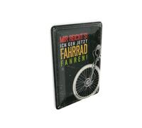Femer Carte postale en tôle avec inscription « Mir reicht´s Ich Fahrrad fahren » - 10 x 14 cm
