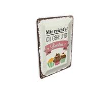 Femer Carte postale en tôle avec inscription « Mir reicht`s ich geh jetzt backen » - 10 x 14 cm
