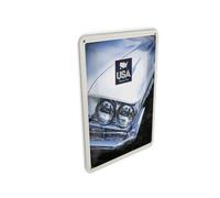Femer Carte postale en tôle Motif voyage 10 x 14 cm Amérique Oldtimer Blanc Dream Cars Panneau décoratif