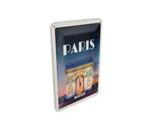 Femer Carte postale en tôle Voyage 10 x 14 cm Paris France Arc de Triomphe Plaque rétro