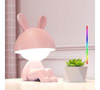 FemKey Veilleuse Bébé Tactile, LED Lampe de Chevet Enfant Fille avec 7 modes RGB, lumineuse rechargeable Type-C, lampe de bureau kawaii décorative