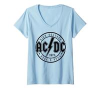 Femme AC/DC - Rock & Roll T-Shirt avec Col en V
