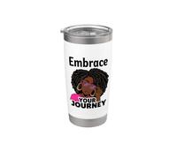 Femme afro-américaine naturelle Afro Locs Black Queen Dreams Gobelet isotherme en acier inoxydable double paroi