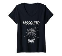 Femme Appât Moustique Amusant pour Le Camping et l'extérieur pour Adultes T-Shirt avec Col en V