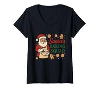 Femme Biscuits de Noël pour Les fêtes de Fin d'année, Cuisine, Pain d'épice T-Shirt avec Col en V