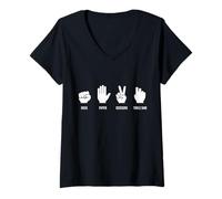 Femme Ciseaux à Papier en Forme de scie de Table pour Travailleurs du Bois T-Shirt avec Col en V