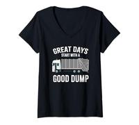 Femme Funny Bin Man Poubelle de Recyclage pour Camion collecteur de déchets | Good Dump T-Shirt avec Col en V