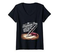 Femme My Fountain Pen Scoffs at Your Cheap Pen - T-Shirt avec Col en V