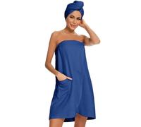 Femme Paréo de Bain Microfibre Séchage Rapide 2 pour 1 Robe Sortie de Bain et Serviette de Cheveux Set Peignoir de Bain Doux Draps de Bain Sauna Douche Jupe de Chambre pour Hôtel Voyage Spa Piscine