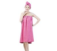 Femme Paréo de Bain Microfibre Séchage Rapide 2 pour 1 Robe Sortie de Bain et Serviette de Cheveux Set Peignoir de Bain Doux Draps de Bain Sauna Douche Jupe de Chambre pour Hôtel Voyage Spa Piscine
