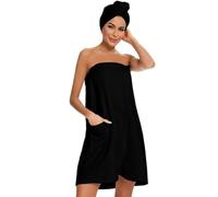 Femme Paréo de Bain Microfibre Séchage Rapide 2 pour 1 Robe Sortie de Bain et Serviette de Cheveux Set Peignoir de Bain Doux Draps de Bain Sauna Douche Jupe de Chambre pour Hôtel Voyage Spa Piscine