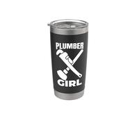 Femme plombier Pipefitter Plomberie Gobelet isotherme en acier inoxydable double paroi