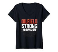 Femme Travailleur de Plate-Forme pétrolière Offshore Roughneck Life Forage en mer Profonde T-Shirt avec Col en V