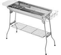 Femor Barbecue au charbon de bois BBQ Set - Barbecue portable en acier inoxydable pour le jardin et le camping - Accessoires de barbecue inclus