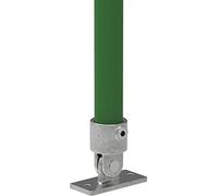 Fenau | Embase à charnière/support variable, Ø 48,3 mm, raccord de tube, bride inférieure, fonte malléable, galvanisé à chaud, vis incluses