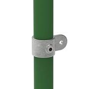 Fenau | Pièce de jonction/oeillet de jonction, vertical, Ø 26,9 mm, raccord à charnière, fonte malléable, galvanisé à chaud, vis incluses
