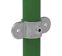 Fenau | Pièce de jonction/oeillet de jonction, vertical, des deux côtés, Ø 26,9 mm, raccord à charnière, fonte malléable, galvanisé à chaud, vis incluses