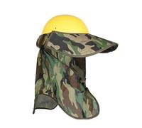 Fenayuu Casque de protection, visière de protection solaire, respirant, résistant aux UV, filet réglable, protection solaire avec protection de la nuque, pour l'été, le chantier, le travail en plein