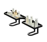 Fenayuu Etagere Au-Dessus du Robinet Salle De Bain, sans Perçage 50 Cm Forme en U Drainage Rapide, Organisateur sur Évier, brosses à Dents, cosmétiques, shampoings,