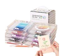 Fenayuu Stylos Gel - Feutres Artistiques | Stylos Marqueurs Colorés Grande Capacité Écriture Fluide Avec Boîte De Rangement Pour Art Journaling, Dessin, Scrapbooking -, Femmes, Hommes
