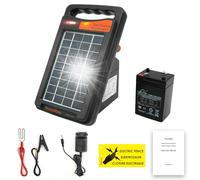 FenceMate Appareil de clôture solaire avec une sortie de 0,2 J pour jusqu'à 2 km, appareil portable pour la posture de volaille ou d'animaux domestiques, pâturage saisonnière du bétail avec une