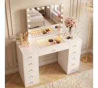 FENCHILIN Coiffeuse avec éclairage RVB et Miroir 80 x 58 cm