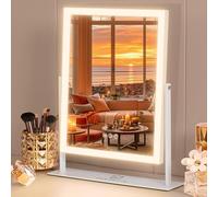 FENCHILIN Hollywood - Miroir de Maquillage à 3 Couleurs, réglable, avec éclairage, contrôle Smart Touch, avec éclairage, Rotation à 360°, 10 grossissements, 30 x 41 cm