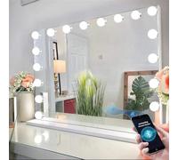 FENCHILIN Miroir de Maquillage Hollywood Bluetooth avec 18 Ampoules LED