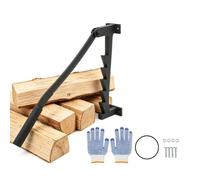 Fendeur de Bois Manuel Murale, Acier Moulé avec Peinture Noire | Pour Bûches Jusqu’à 36cm, Effort Réduit par Levier, Usage Flexible sur Mur/Arbre/Sol, pour Cheminée, Camping et Barbecue