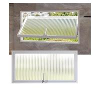 Fenêtre à Double vitrage pivotante à 360° avec Joint d'étanchéité et poignée, L 60 70 80 90 100 CM, fenêtre rectangulaire pour abri de Jardin, éclairage et Ventilation (Blanc, 80 x 30 cm //