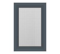 Fenêtre avec moustiquaire, anthracite, profilé en pvc aluplast IDEAL 4000, oscillo-battante à gauche, 800x1200 mm, configuration personnalisée