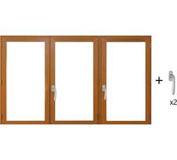 Fenetre Bois 3 Vantaux H125 x L180 cm Côte Tableau, poignee (ref 010220F9)