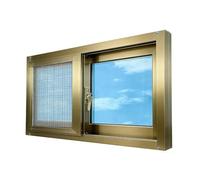 Fenêtre coulissante en aluminium trempé et ventilé pour salle de bain, abri de jardin, entrepôt, champagne, 50 x 40 cm