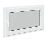 Fenêtre de cave RISOR 100 x 50 cm blanche en PVC et verre avec fonction basculante, protection thermique, isolation phonique et vitrage isolant pour cave et maison