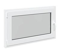 Fenêtre de cave RISOR 100 x 60 cm blanche en PVC et verre avec fonction basculante, protection thermique, insonorisation, vitrage isolant, cadre à 5 chambres, idéal pour cave et intérieur