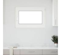 Fenêtre de cave RISOR 90 x 60 cm blanche en PVC et verre avec fonction basculante, protection thermique, insonorisation, vitrage isolant, cadre à 5 chambres, idéal pour cave et intérieur