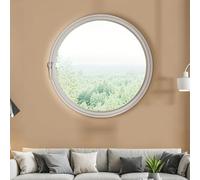 Fenêtre de Hangar Ronde rotative à 360°, Cadre en Verre trempé et Aluminium, fenêtre coulissante, idéale pour Salle de Bain, Cuisine, Chambre et Salon (Blanc, 100 cm/39,4 po)