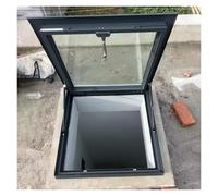 Fenêtre de sortie de toit plat en aluminium 65 x 70 cm double couche trempé s trappe d'accès pour véranda et toit bien et résistant aux intempéries