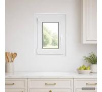 Fenêtre de Sous-sol 50 x 55 cm PVC et Verre Oscillo-battante | Cadre multi-chambres, joint d'étanchéité, ouverture oscillo-battante, PVC et verre, entretien à l'chiffon humide