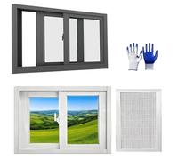 Fenêtre de sous-sol coulissante en aluminium noir de qualité supérieure pour maisons, abris de jardin, camping-cars et salles de bains - et élégant s'adapte à une ouverture de 86,4 x 55,9 cm, idéal
